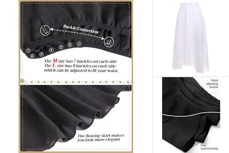 Detailed view of Best Adjustable Waist Dance Skirts