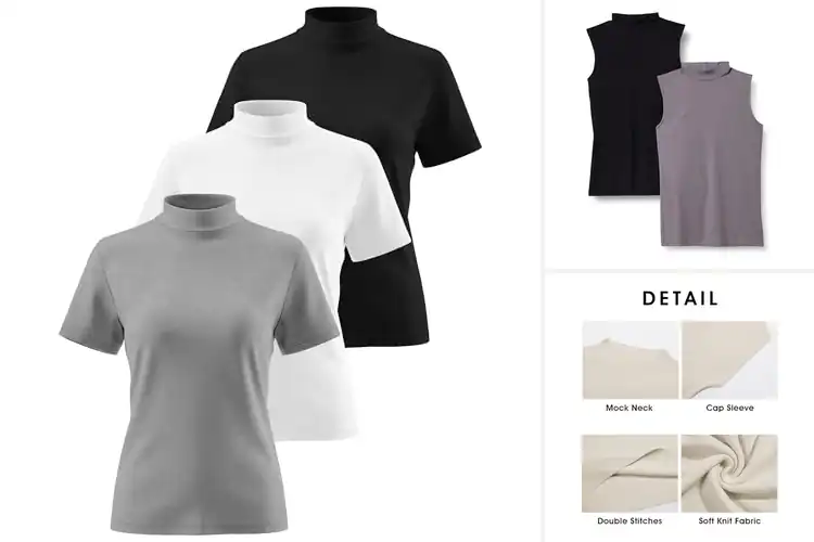 Detailed view of Best Mock Neck Tops