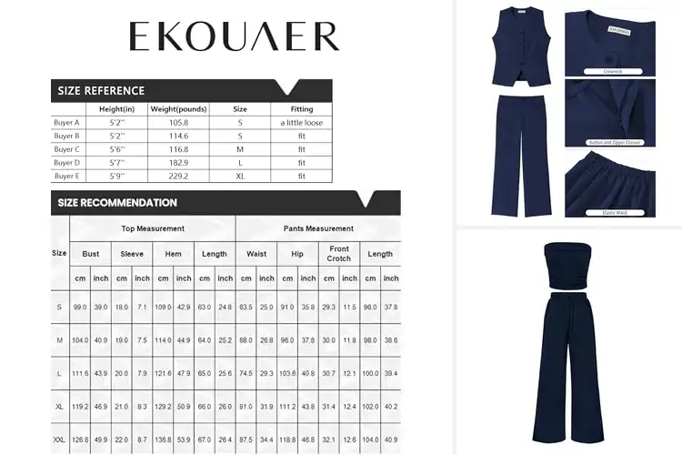 Detailed view of Best Navy Two Piece Sets: 9 Stylish Picks for Any Occasion